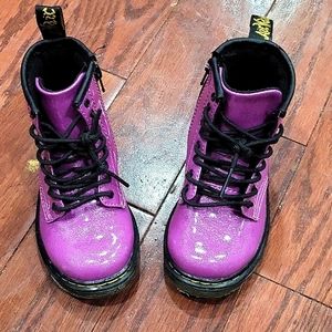 Girls Pink Glittered Dr. Martens 8T